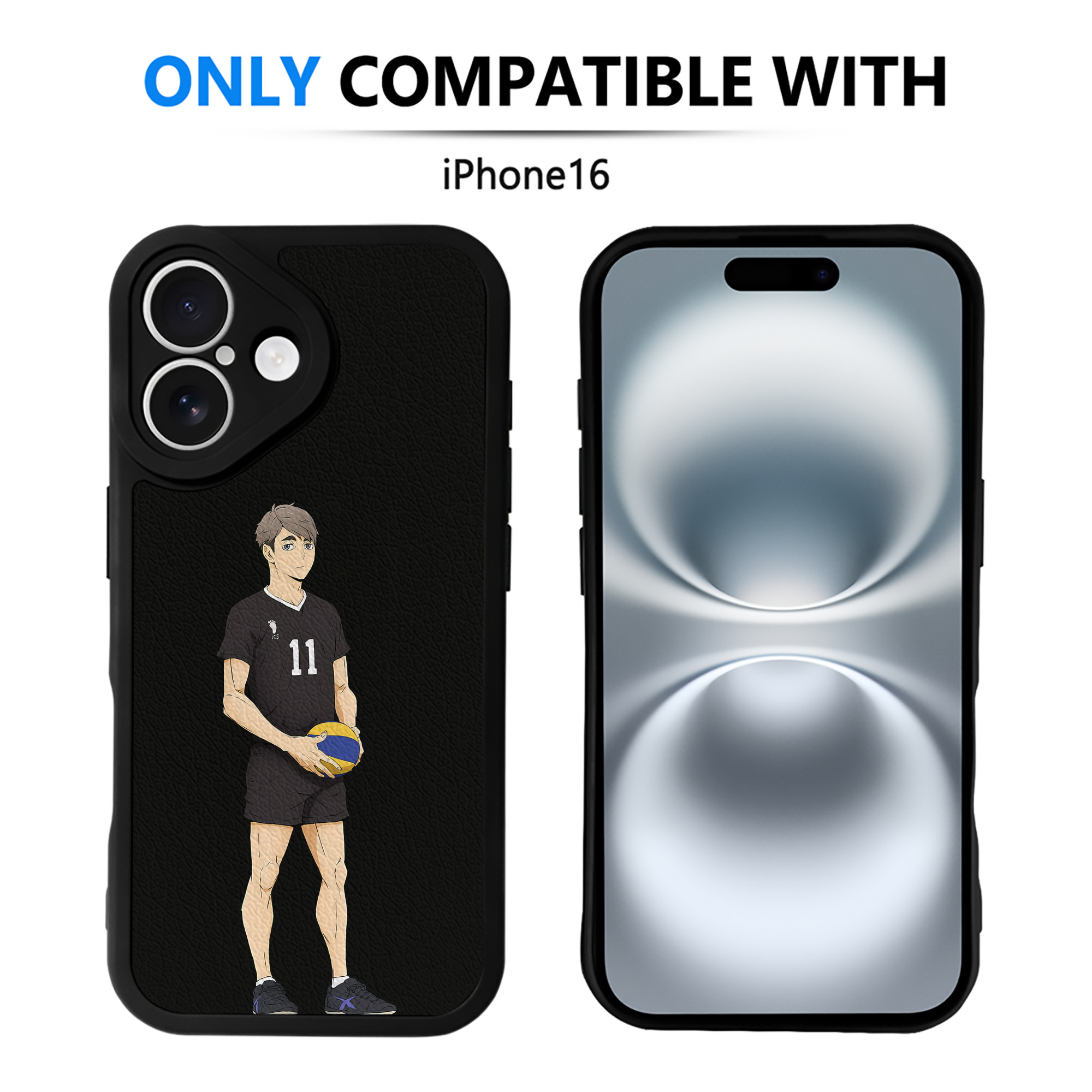 （画像用） ハイキュー!! Haikyu!! 【iPhone 16シリーズ対応】シリコンスマホケース（レザー調） 材質：シリコン
